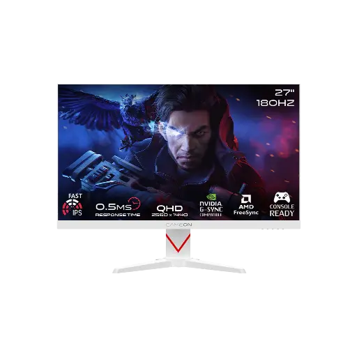 GAMEON 27" 2K, 180Hz, MPRT 0.3ms, HDMI 2.1, Fast IPS QHD Gaming Monitor - Artic Pro Series GOAD27QHD180IPS  