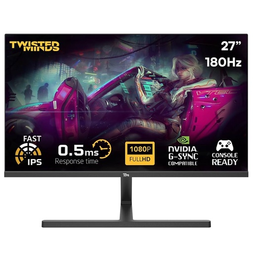 Twisted Minds 27" 180HZ 0.5MS Fast IPS Flat Gaming Monitor Black - Blaze Series TM27FHD180IPS