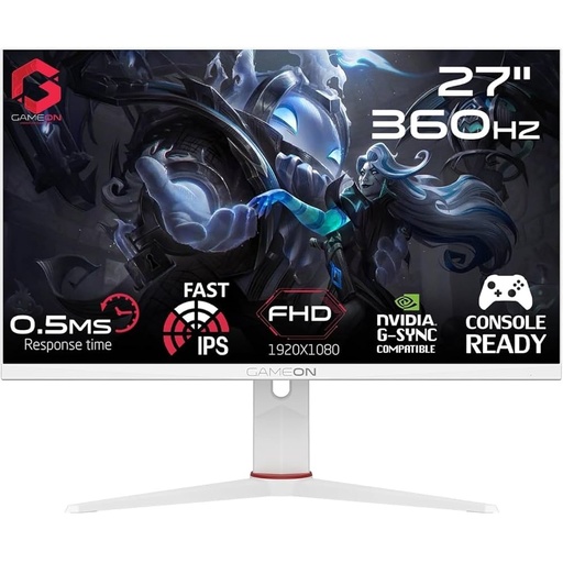 GAMEON  27" 360Hz, 0.5ms, Fast IPS Gaming Monitor - Artic Pro Series GOA27FHD360IPS White
