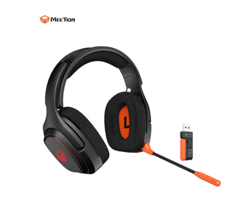 Meetion BTH012 Three-Mode Wireless Gaming Headset, 50mm Drivers, 2.4G Wireless, Bluetooth 5.3, Wired, 1200mAh Battery (45H), Detachable Noise-Cancelling Microphone, Ergonomic Design