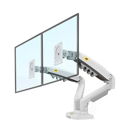 [GS2651] NB Ergonomic Dual Monitor Arm F160 White
