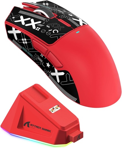 [GS2671] ADN - MOUSE ATTACK SHARK X11 RED