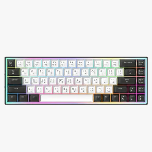 Al Barq Keyboard Camel Tech Magnetic Switch 8000 Hz Polling Rate Arabic/English - Black & White