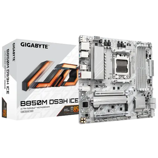 Gigabyte B850M DS3H ICE Micro ATX AM5 Motherboard WHITE