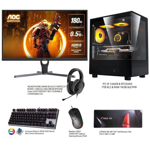 Gaming setup PC I5 14400F & RTX5060 GDDR7