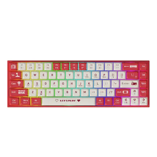 OPEN BOX - AJAZZ KEYBOARD RED WHITE BROWN SWITCH (WIRED ONLY) 60% - AK680 