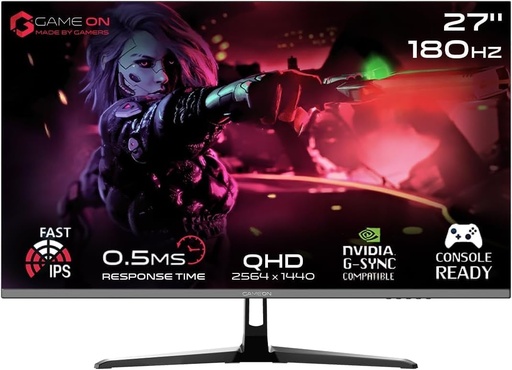 GAMEON 2K 27 180Hz, 0.5ms, IPS Panel, QHD Gaming Monitor, GOPS27QHD180IPS