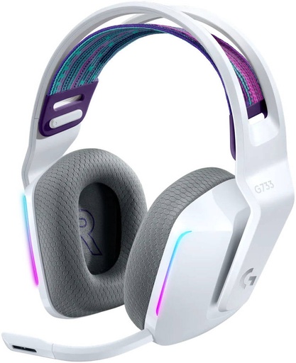 OPEN BOX - HEADSET LOGITECH LIGHTSPEED WHITE G733 GAMING