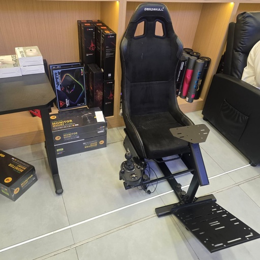 USED DEADSKULL Racing Gaming Seat - Black + LOGITECH WHEEL 