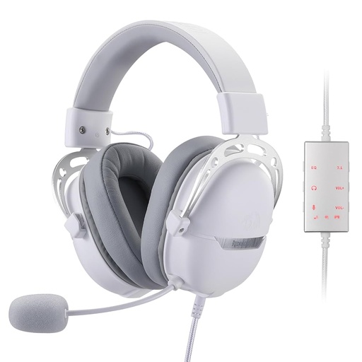 [GS2898] Redragon H376 Aurora Wired Gaming Headset White, Virtual 7.1 Surround Sound