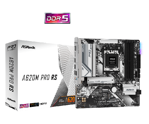 [GS2932] ASRock A620M PRO RS Supports AMD Socket AM5 Ryzen™ 9000, 8000 and 7000 Series Processors  