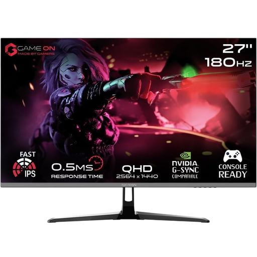 [GS2961] GAMEON 27" 2K 27, 180Hz, 0.5ms, QHD IPS Panel, 2.1 HDMI, G-Sync & FreeSync, HDR, Gaming Monitor GOPS27QHD180IPS