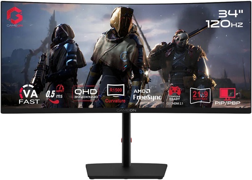 GAMEON 34" 2K CURVED 120HZ 0.5MS HDMI2.1 WITH SPEAKER - GOC34WQHD120VA