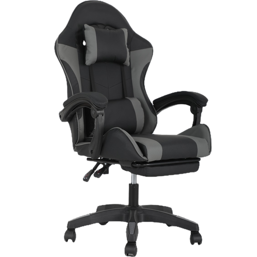 [GS2985] Gaming Chair GRAY/BLACK with Footrest 32FR