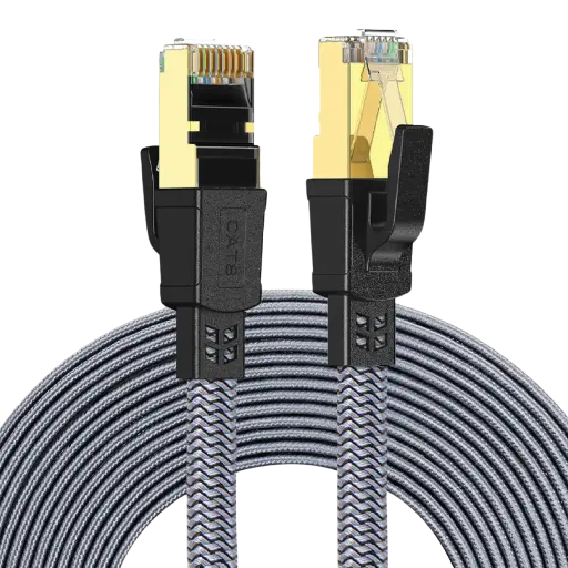 Twisted Minds Flat Braided Network Cable ,Transmission Rate 40GBPS / 2000MHZ ,5M - TM-CAT8-5M