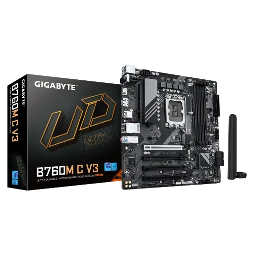 [GS2989] GIGABYTE B760M C V3 WIFI 6 PCIe GEN5 LGA1700 Micro ATX Motherboard