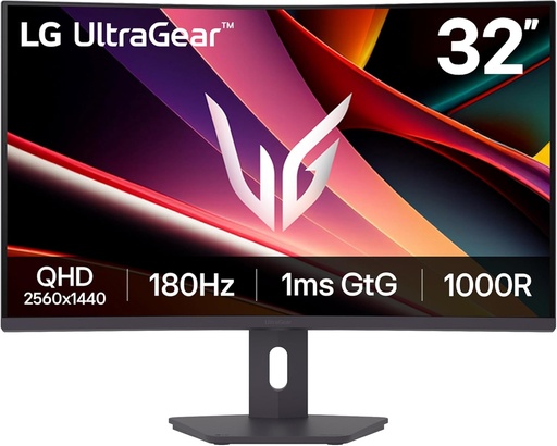   Monitor LG 32Inch UltraGear™ QHD  180Hz 1ms AMD FreeSync HDR10 Curved Gaming Monitor 32G600A-B 