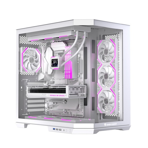 [GS3026] Jungle Leopard Case AS-01 ATX White ( Galaxy 4 Fans RGB included)