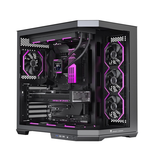 [GS3027]  Jungle Leopard Case AS-01 ATX Black ( Galaxy 4 Fans RGB included)