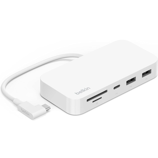  OPEN BOX -Belkin 6-in-1 USB Type C Hub, iMac 24 inch Rear Mounted Docking Station with SD & microSD Card Reader, Gigabit Ethernet, 2 USB A Ports, and USB C Port for Fast Data Transfers and Peripherals 