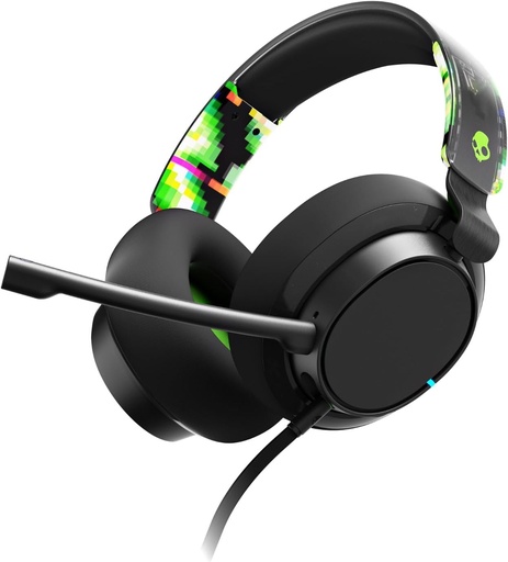  OPEN BOX - Skullcandy SLYR Pro Wired Over-Ear Gaming Headset for PC, PlayStation, PS4, PS5, Xbox - Green Digi-Hype