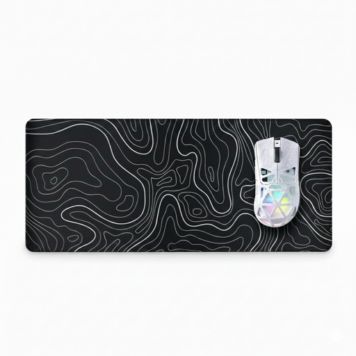 MOUSE AND MOUSE PAD / BLACK WHITE