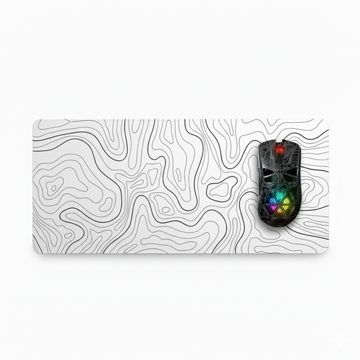 MOUSE AND MOUSE PAD / BLACK WHITE