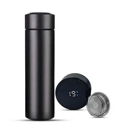 Smart Thermos Cup Portable LCD Temperature Display BLACK