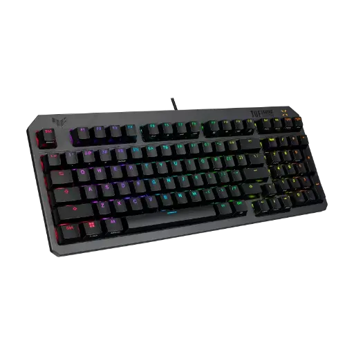 ASUS TUF Gaming K3 Gen II keyboard with compact 97-key layout, optical-mechanical RGB switches