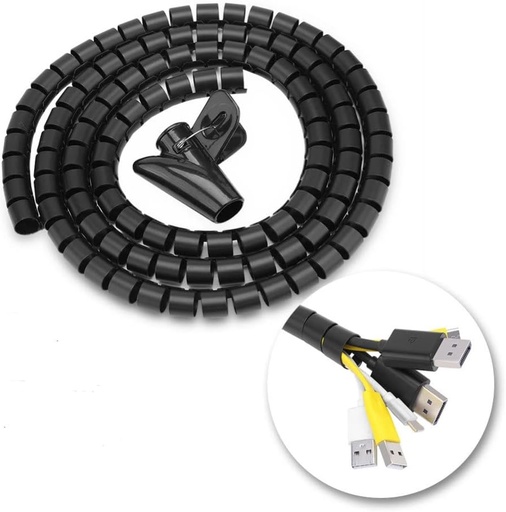 SPIRAL CABLE 20-24MM 1.5M - BLACK