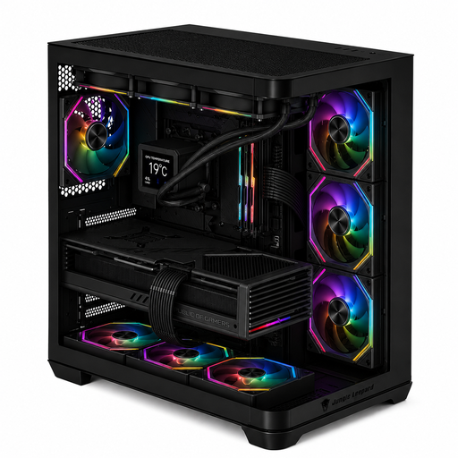 Jungle Leopard Case AC-01 ATX Black   (No fans included)