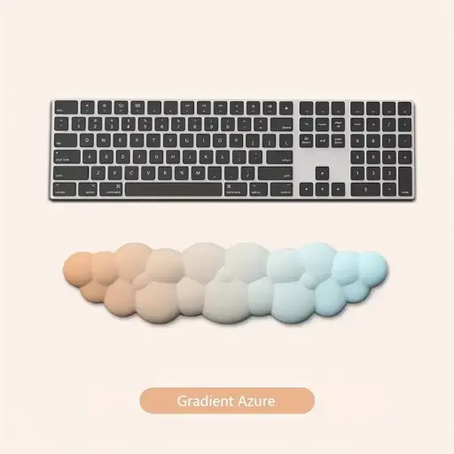 Cloud keyboard wrist rest in sky blue gradient 