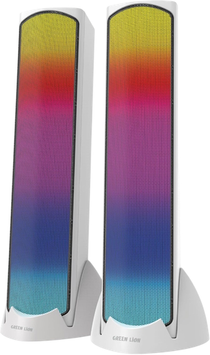 Green Lion Soundray Gaming Speakers-White {GNSDRAYSPWH} 