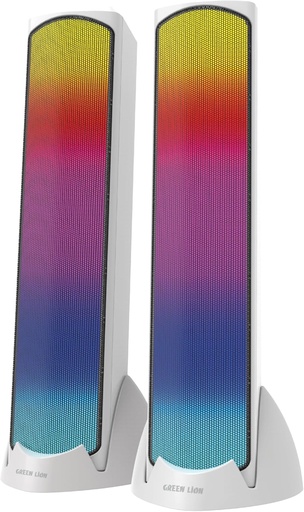 Green Lion Soundray Gaming Speakers-White {GNSDRAYSPWH} 