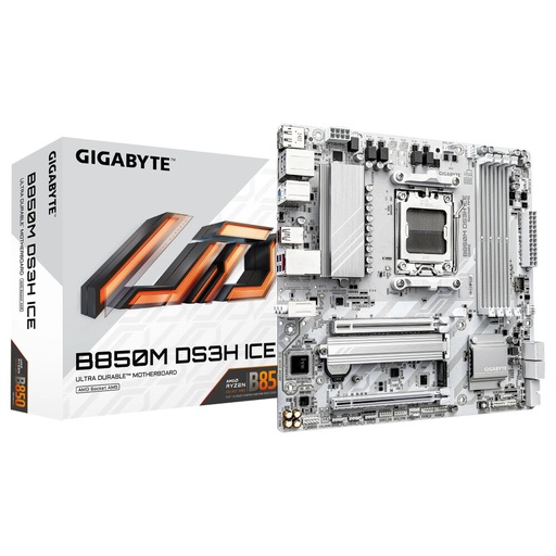 USED MB Gigabyte B850M DS3H ICE Micro ATX AM5 Motherboard WHITE