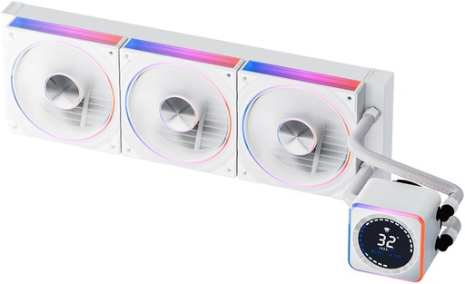 Jungle Leopard Astrobeat 360mm White ARGB AIO CPU Cooler, Intelligent Temperature Control, Real-time readout, 300W TDP Liquid CPU Cooler for AMD AM4/AM5 & Intel LGA 115X/1200/1700