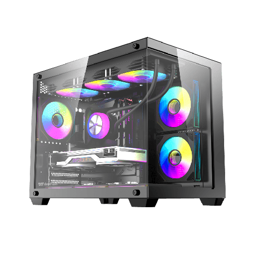 CASE B275 Pro M-ATX with 6 fans ARGB+650W PSU BLACK