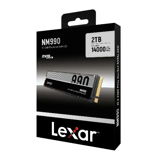 Lexar NM990 2TB PCIe 5.0 NVMe M.2 SSD read speeds of up to 14,000MB/s and write speeds up to 12,000MB/s - LNM990X002T-RNNNG