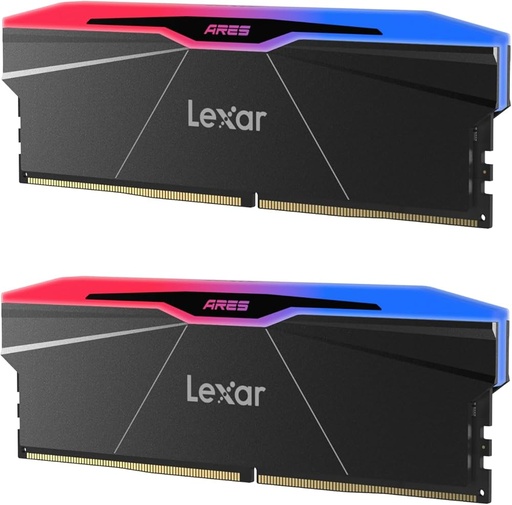 Lexar DDR5 RAM 32GB Kit (2x16GB) 6000MHz CL26, 288-Pin UDIMM Desktop Memory, ARES Gen2 RGB PC Gaming Computer Memory for AMD EXPO/DRAM Empowered by SK hynix (LD5U16G60C26BR-RGD)