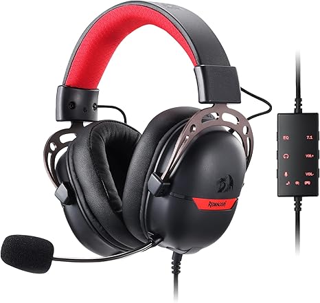 Redragon H376 Aurora Wired Gaming Headset, 7.1 Surround Sound-Black