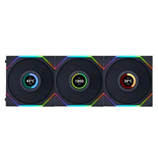 LIAN LI UNI Fan TL-LCD 120 BLACK RGB Wireless (3pcs)
