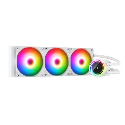 Tortox Nivora Vibe Liquid CPU Cooler 360mm RGB WHITE with Digital Dispaly