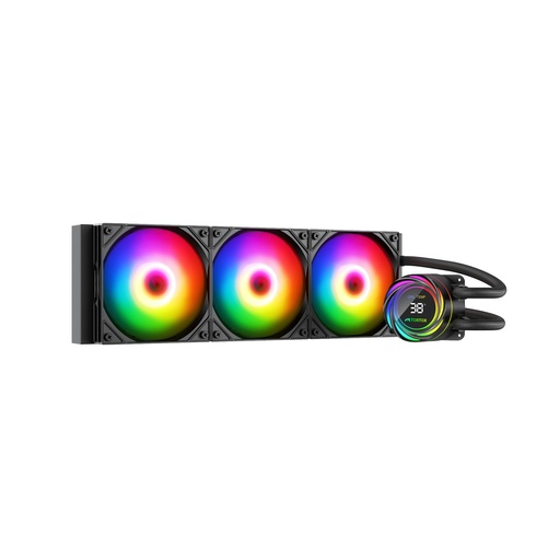 Tortox Nivora Vibe Liquid CPU Cooler 360mm RGB Black with Digital Dispaly