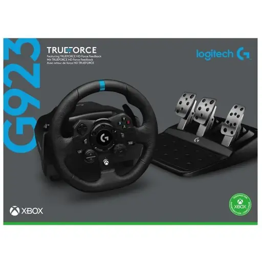 OPEN BOX - Logitech G923 Racing Wheel with Pad Black For Xbox