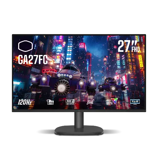 Cooler Master 27" FHD IPS Monitor 120Hz Refresh Rate 1ms Gaming Monitor Adaptive Sync, HDMI, CMI-GA27FC-UK