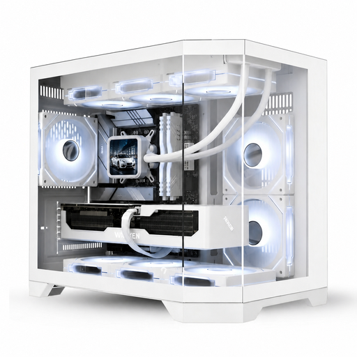 Case Tortox prism Neo B Mid Tower WHITE 6 FANS RGB