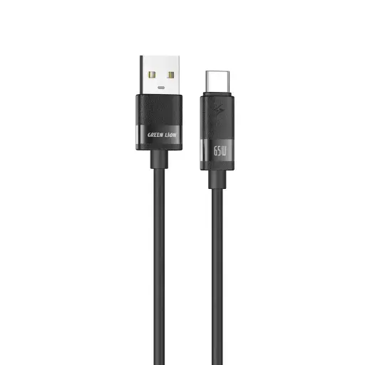 Green Lion Matte Silicone 1M Cable USB-A to USB-C 65W - Black - 9904907126850