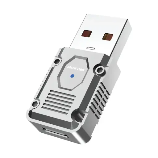 Green Lion OTG Adapter USB-A to USB-C 120W - Silver {GNOTGATCSL}