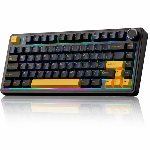 AULA F75 Wireless Mechanical Keyboard - Reaper Switch Thunder black ( Black + Dark Blue + Orange )