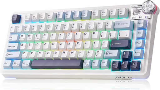 AULA AU75 Wireless Mechanical Keyboard - Star Vector Switch Glacier Blue (Light Blue + White + Black Purple) 